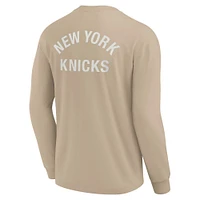 Unisex Fanatics Khaki New York Knicks Elements Super Soft Long Sleeve T-Shirt