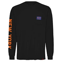 Unisex Sportiqe Black New York Knicks Wales Heavyweight Pocket Long Sleeve T-Shirt