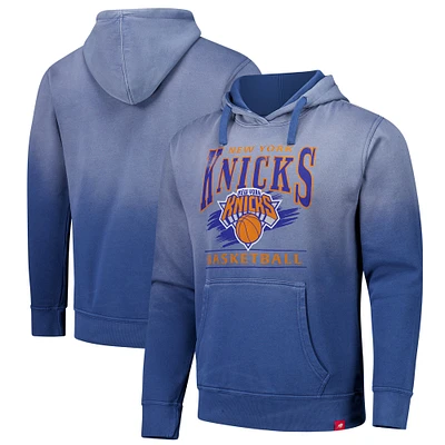 Unisex Sportiqe Blue New York Knicks Sun Fade Vintage Blake Pullover Hoodie