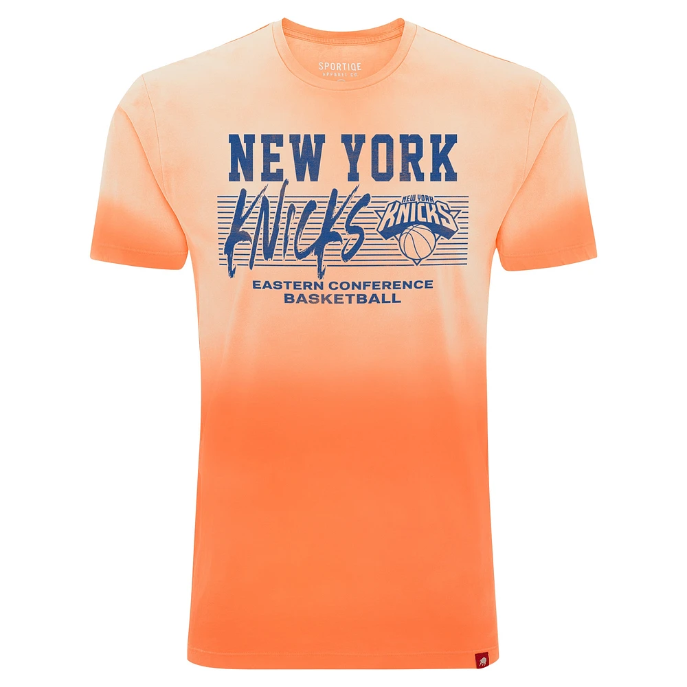Unisex Sportiqe Orange New York Knicks Bingham Sun-Fade T-Shirt
