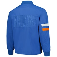 Unisex The Wild Collective Blue New York Knicks Stitch Applique Full-Zip Bomber Jacket