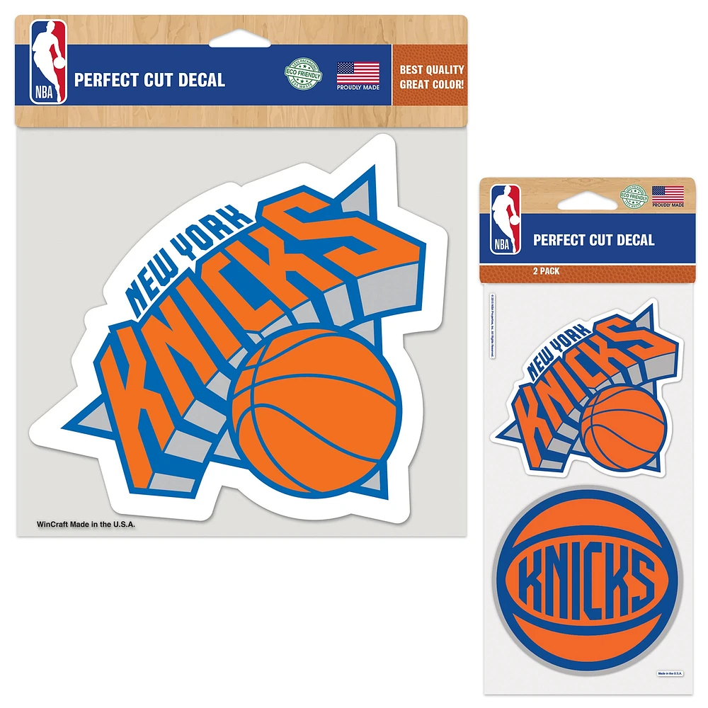 Lot de trois autocollants WinCraft New York Knicks Perfect Cut