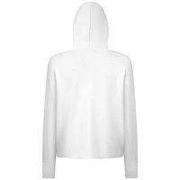 Women's Levelwear  White New York Knicks Mother's Day Sweet Floral Cropped Tri-Blend Pullover Hoodie
