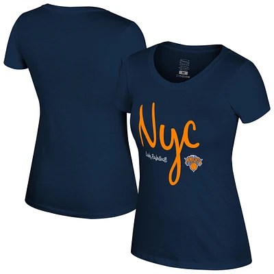 T-shirt Stadium Essentials bleu marine pour femme des New York Knicks, troisième quart-temps