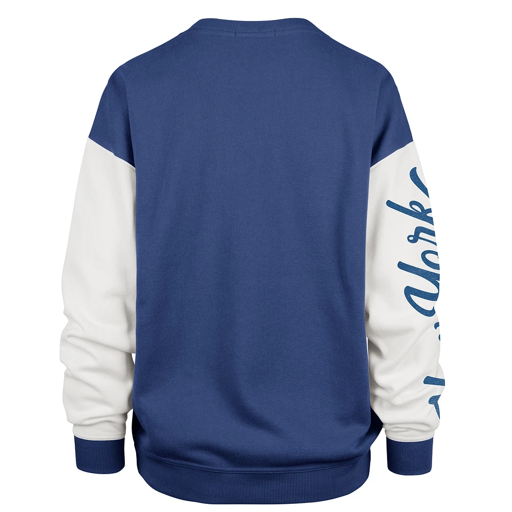 Women's '47 Blue New York Knicks Rise Andie Oversized Pullover Sweatshirt