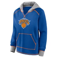 Women's Blue New York Knicks Boom Pullover Hoodie