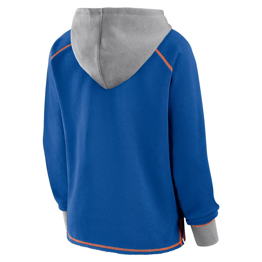 Women's Blue New York Knicks Boom Pullover Hoodie