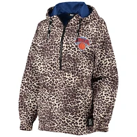 G-III Sports by Carl Banks Leopard New York Knicks Gabriella Windbreaker Half-Zip Hoodie