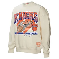 Sweat-shirt à capuche pour femme Mitchell & Ness Cream New York Knicks Brush Bucket