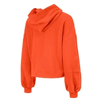 Women's New Era Orange York Knicks 2024/25 City Edition Cropped Pullover Hoodie