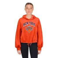 Women's New Era Orange York Knicks 2024/25 City Edition Cropped Pullover Hoodie