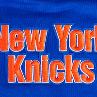 Women's Pro Standard Blue New York Knicks Area Code Cropped Pullover Sweatshirt