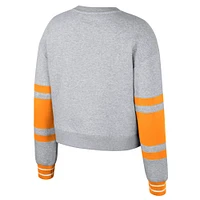 Women's Stadium Essentials Heather Gray New York Knicks 2024/25 City Edition Scrimmage Cropped Pullover Sweatshirt