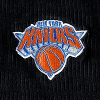 Women's Touch Black New York Knicks End Line Velour Pullover Hoodie