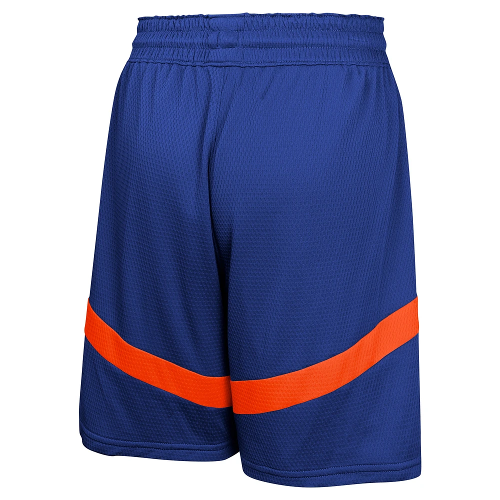 Short d'entraînement en maille Nike bleu New York Knicks pour jeunes