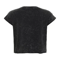 Unisex Sportiqe  Black New York Liberty Rock & Roll Collection Gwen Mineral Wash Cropped T-Shirt