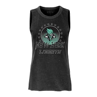 Women's Sportiqe  Black New York Liberty Rock & Roll Collection Turner Mineral Wash Tank Top