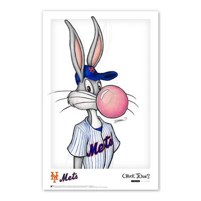 Bugs Bunny New York Mets 11"x 17" Looney Tunes affiche imprimée