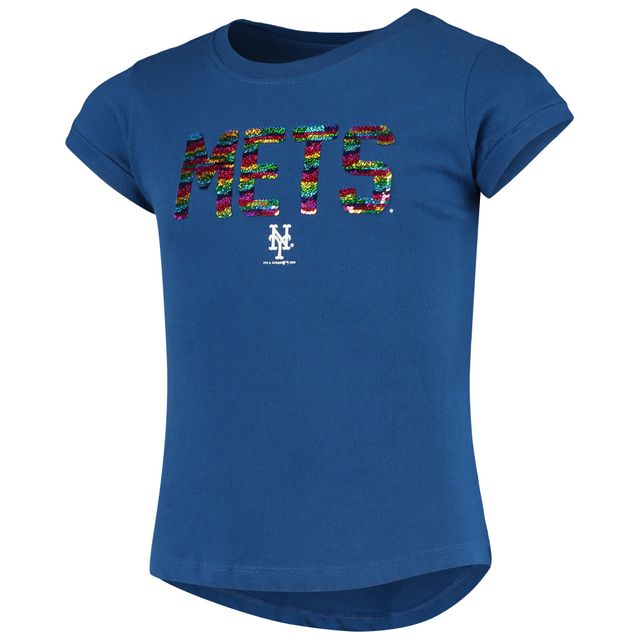 T-shirt à sequins Flip New Era Royal York Mets pour filles
