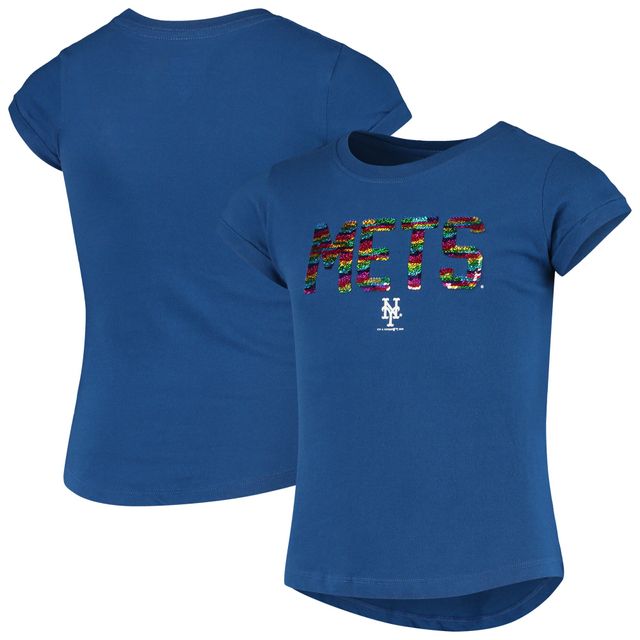 T-shirt à sequins Flip New Era Royal York Mets pour filles