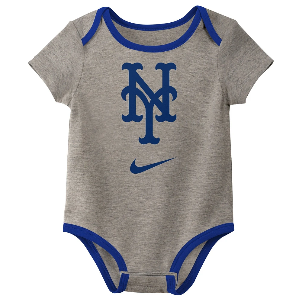 Infant Nike New York Mets Authentic Collection Three-Pack Bodysuit Set