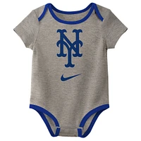 Infant Nike New York Mets Authentic Collection Three-Pack Bodysuit Set