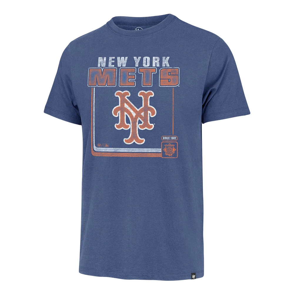 Men's '47  Royal New York Mets Cooperstown Collection Borderline Franklin T-Shirt