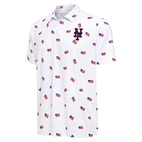 Men's Antigua White New York Mets  Americana Polo
