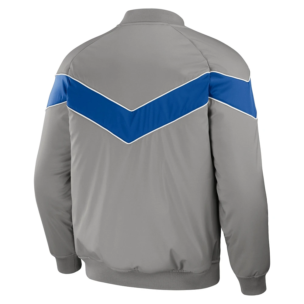 Men's Darius Rucker Collection by Fanatics Gray New York Mets Baseball Raglan Full-Snap Jacket