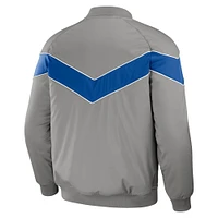 Men's Darius Rucker Collection by Fanatics Gray New York Mets Baseball Raglan Full-Snap Jacket