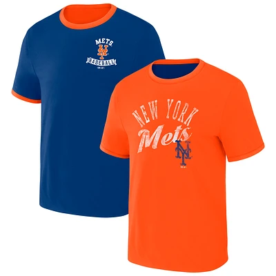 Collection Darius Rucker pour homme par Fanatics Royal/Orange New York Mets T-shirt réversible à sonnerie bidirectionnelle