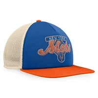 Men's Fanatics Royal/Orange New York Mets Cooperstown Collection Talley Foam Trucker Snapback Hat
