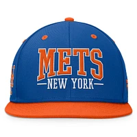 Men's Fanatics Royal/Orange New York Mets Fundamental Bold Snapback Hat