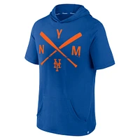 Men's Fanatics Royal New York Mets Iconic Rebel Short Sleeve Hooded Top