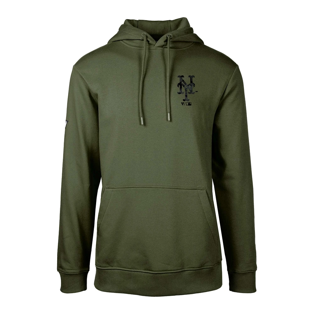 Men's Levelwear  Green New York Mets Podium Digital Camo Pullover Hoodie