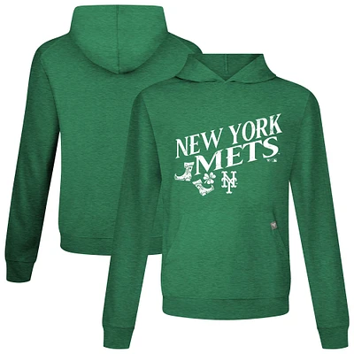 Men's Levelwear Green New York Mets St. Patrick's Day Relay Boots Pullover Hoodie