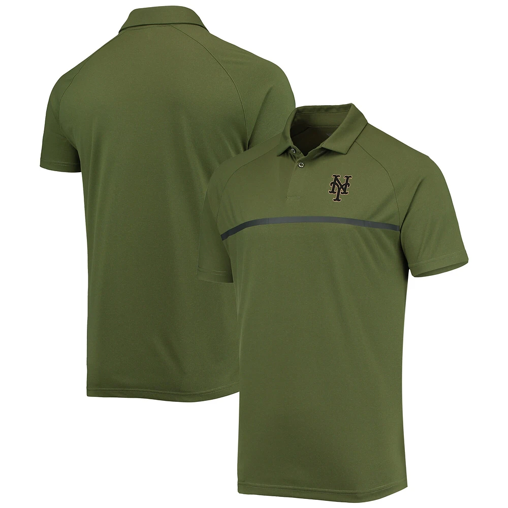 Men's Levelwear Olive New York Mets Delta Sector Raglan Polo