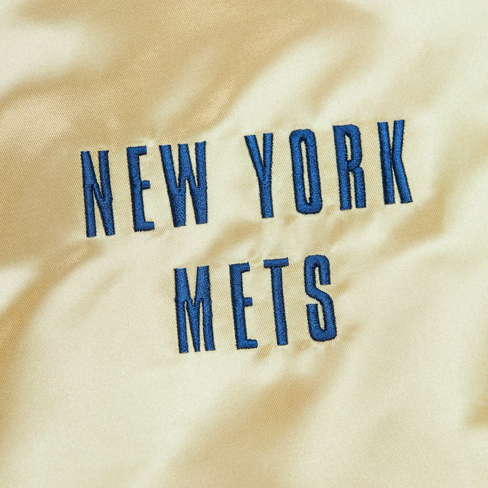 Men's Mitchell & Ness Gold New York Mets OG 2.0 Lightweight Satin Full-Zip Jacket
