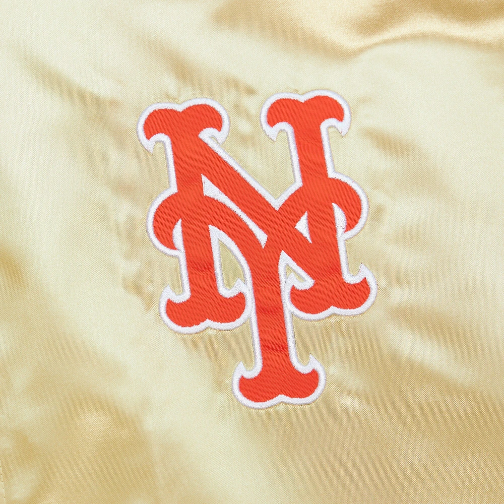 Men's Mitchell & Ness Gold New York Mets OG 2.0 Lightweight Satin Full-Zip Jacket
