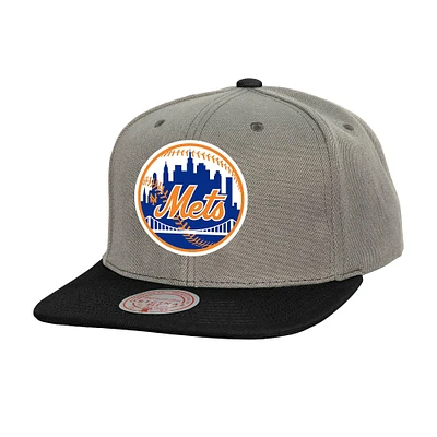 Casquette snapback basique Mitchell & Ness grise pour homme, collection Cooperstown