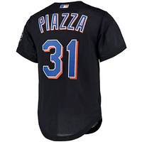 Mitchell & Ness Mike Piazza pour homme Noir New York Mets Big Tall Cooperstown Collection Maillot boutonné en maille