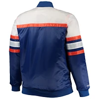 Men's Mitchell & Ness Royal/Orange New York Mets Big Tall Coaches Satin Full-Snap Jacket