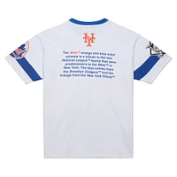 Men's Mitchell & Ness White New York Mets Cooperstown Collection Team Origins Premium T-Shirt