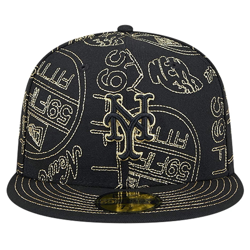 Casquette ajustée New Era York Mets 59FIFTY Day Allover pour hommes