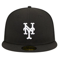 Men's New Era Black York Mets Logo 59FIFTY Fitted Hat