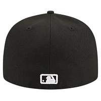 Men's New Era Black York Mets Logo 59FIFTY Fitted Hat