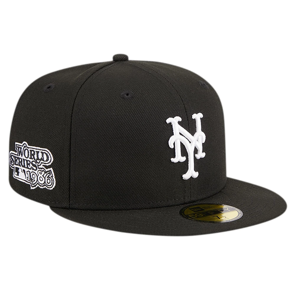 Men's New Era Black York Mets Logo 59FIFTY Fitted Hat