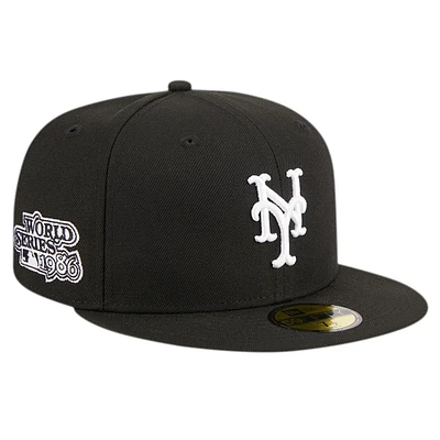 Casquette ajustée 59FIFTY noire avec logo New York Mets Era pour homme