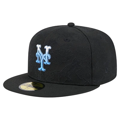 Casquette ajustée New Era noire York Mets 59FIFTY pour homme