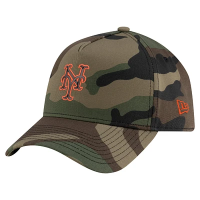 Casquette ajustable New Era Camo New York Mets Woodland Team Pop 9FORTY A-Frame pour homme